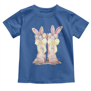 Funny Easter Day Cowgirl Egg Cowboy Boots Toddler T Shirt TS11 Royal Blue Print Your Wear