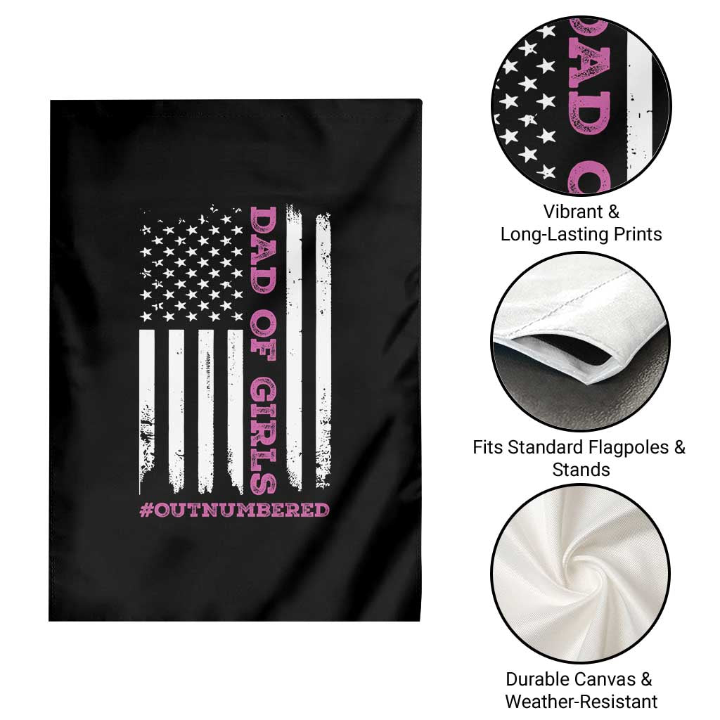 Funny Dad Of Girls Outnumbered Garden Flag Vintage American Flag Father's Day TS11 Print Your Wear