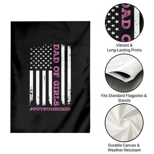Funny Dad Of Girls Outnumbered Garden Flag Vintage American Flag Father's Day TS11 Print Your Wear