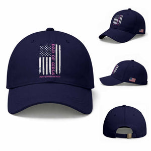 Funny Dad Of Girls Outnumbered Baseball Cap Vintage American Flag Father's Day TS11 Baseball Cap Universal Fit Dark Blue Print Your Wear