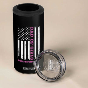 Funny Dad Of Girls Outnumbered 4 in 1 Can Cooler Tumbler Vintage American Flag Father's Day TS11 Print Your Wear