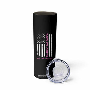 Funny Dad Of Girls Outnumbered Skinny Tumbler Vintage American Flag Father's Day TS11 Print Your Wear