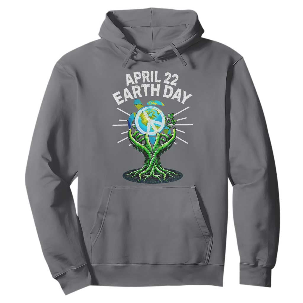 Happy Earth Day April 22 Hoodie Restore Earth Sea Turtle Tree Peace Sign TS11 Charcoal Print Your Wear