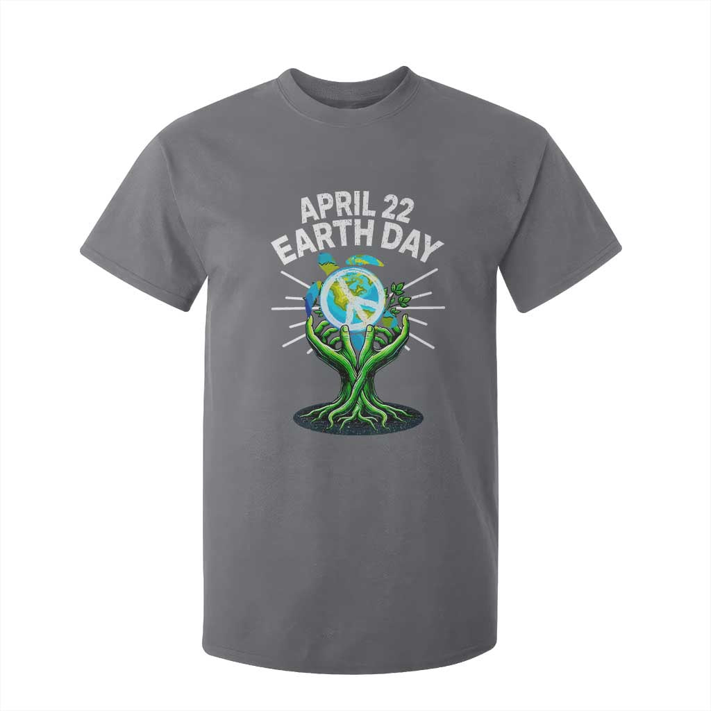Happy Earth Day April 22 T Shirt For Kid Restore Earth Sea Turtle Tree Peace Sign TS11 Charcoal Print Your Wear