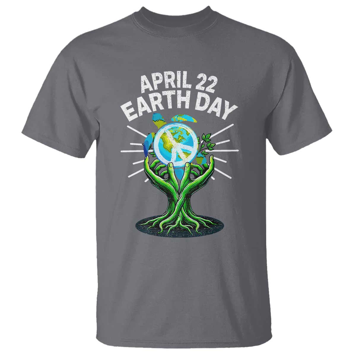 Happy Earth Day April 22 T Shirt Restore Earth Sea Turtle Tree Peace Sign TS11 Charcoal Print Your Wear