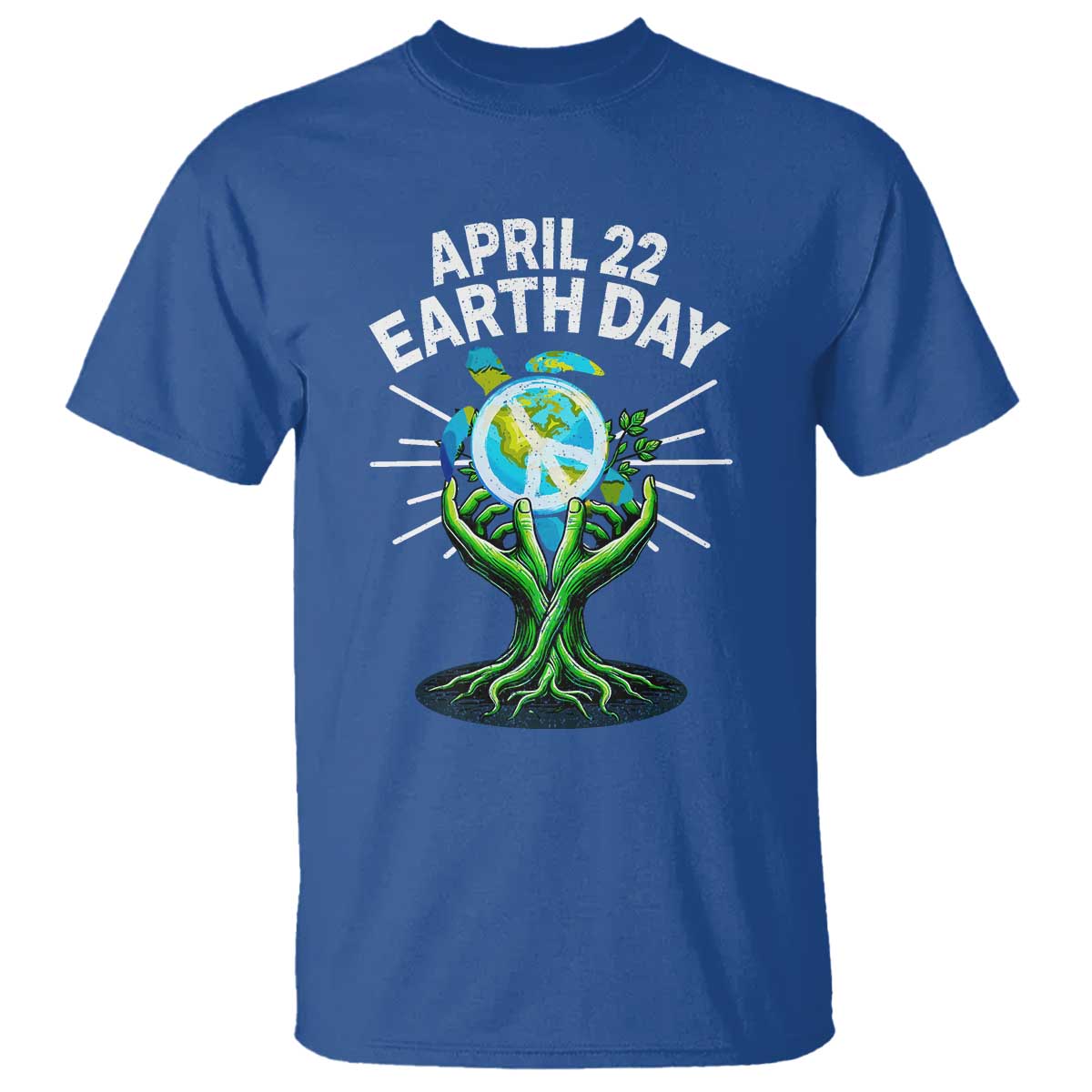 Happy Earth Day April 22 T Shirt Restore Earth Sea Turtle Tree Peace Sign TS11 Royal Blue Print Your Wear