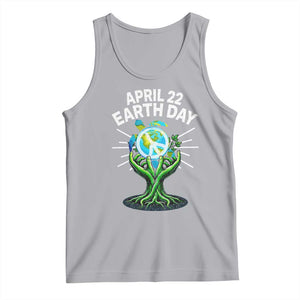 Happy Earth Day April 22 Tank Top Restore Earth Sea Turtle Tree Peace Sign TS11 Athletic Heather Print Your Wear