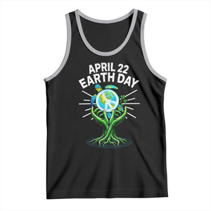 Happy Earth Day April 22 Tank Top Restore Earth Sea Turtle Tree Peace Sign TS11 Black Athletic Heather Print Your Wear