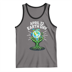 Happy Earth Day April 22 Tank Top Restore Earth Sea Turtle Tree Peace Sign TS11 Deep Heather Black Print Your Wear