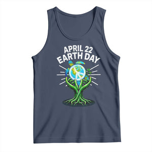 Happy Earth Day April 22 Tank Top Restore Earth Sea Turtle Tree Peace Sign TS11 Navy Print Your Wear