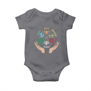 Save Bees Rescue Animals Recycle Plastic Plant Tree Baby Onesie Earth Day TS11 Charcoal Print Your Wear