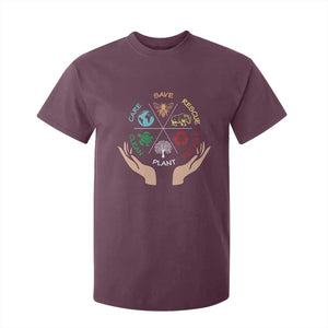 Save Bees Rescue Animals Recycle Plastic Plant Tree T Shirt For Kid Earth Day TS11 Maroon Print Your Wear