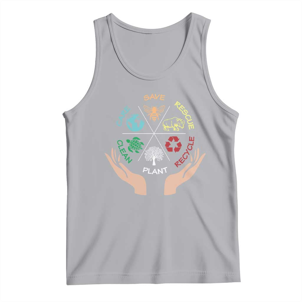 Save Bees Rescue Animals Recycle Plastic Plant Tree Tank Top Earth Day TS11 Athletic Heather Print Your Wear