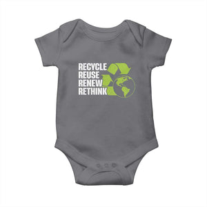 Recycle Reuse Renew Rethink Environmental Activism Baby Onesie TS11 Charcoal Print Your Wear