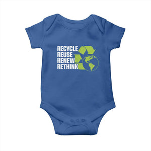 Recycle Reuse Renew Rethink Environmental Activism Baby Onesie TS11 Royal Blue Print Your Wear