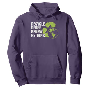 Recycle Reuse Renew Rethink Environmental Activism Hoodie TS11 Purple Print Your Wear