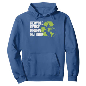 Recycle Reuse Renew Rethink Environmental Activism Hoodie TS11 Royal Blue Print Your Wear