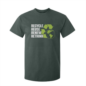 Recycle Reuse Renew Rethink Environmental Activism T Shirt For Kid TS11 Dark Forest Green Print Your Wear