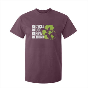 Recycle Reuse Renew Rethink Environmental Activism T Shirt For Kid TS11 Maroon Print Your Wear