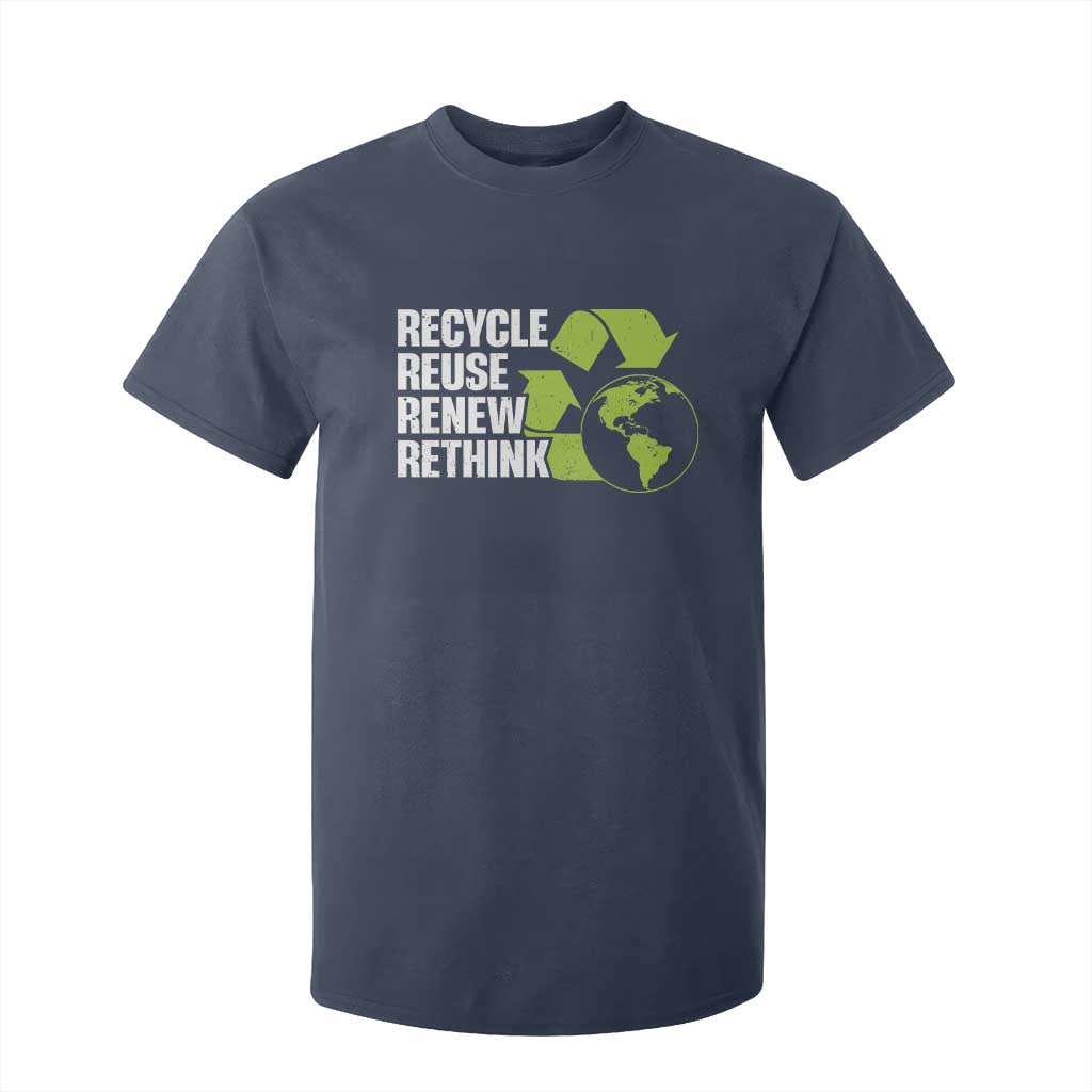 Recycle Reuse Renew Rethink Environmental Activism T Shirt For Kid TS11 Navy Print Your Wear