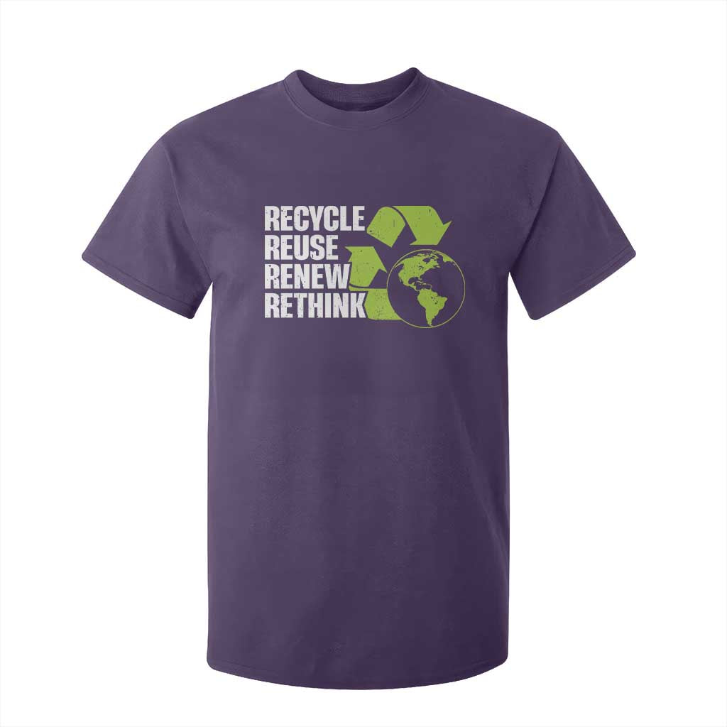 Recycle Reuse Renew Rethink Environmental Activism T Shirt For Kid TS11 Purple Print Your Wear