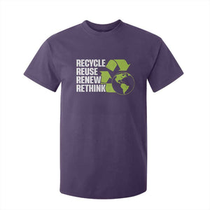 Recycle Reuse Renew Rethink Environmental Activism T Shirt For Kid TS11 Purple Print Your Wear