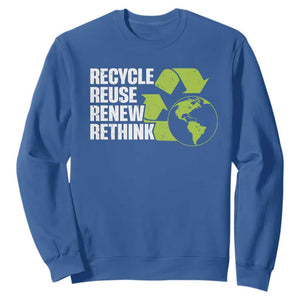 Recycle Reuse Renew Rethink Environmental Activism Sweatshirt TS11 Royal Blue Print Your Wear