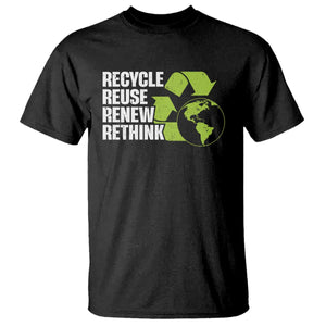 Recycle Reuse Renew Rethink Environmental Activism T Shirt TS11 Black Print Your Wear
