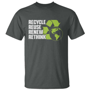 Recycle Reuse Renew Rethink Environmental Activism T Shirt TS11 Dark Heather Print Your Wear