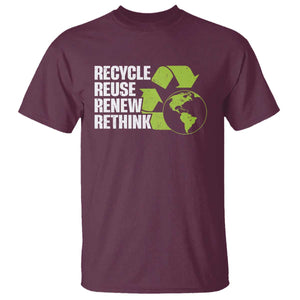 Recycle Reuse Renew Rethink Environmental Activism T Shirt TS11 Maroon Print Your Wear