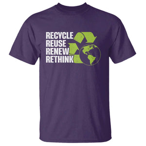 Recycle Reuse Renew Rethink Environmental Activism T Shirt TS11 Purple Print Your Wear