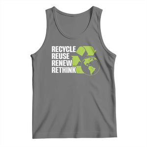 Recycle Reuse Renew Rethink Environmental Activism Tank Top TS11 Black Heather Print Your Wear
