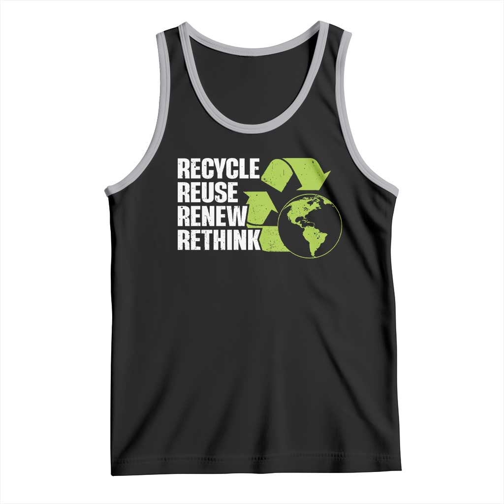 Recycle Reuse Renew Rethink Environmental Activism Tank Top TS11 Black Athletic Heather Print Your Wear