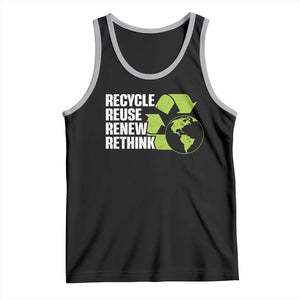 Recycle Reuse Renew Rethink Environmental Activism Tank Top TS11 Black Athletic Heather Print Your Wear