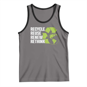 Recycle Reuse Renew Rethink Environmental Activism Tank Top TS11 Deep Heather Black Print Your Wear