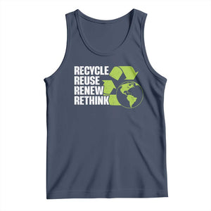 Recycle Reuse Renew Rethink Environmental Activism Tank Top TS11 Navy Print Your Wear