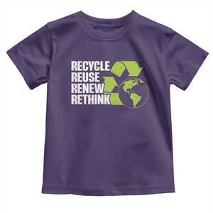 Recycle Reuse Renew Rethink Environmental Activism Toddler T Shirt TS11 Purple Print Your Wear