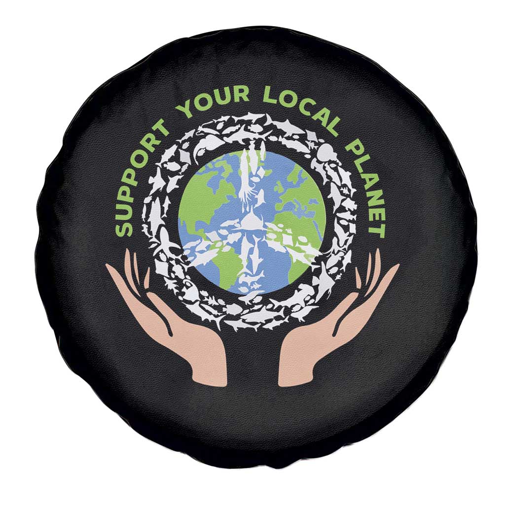 Earth Day Support Your Local Planet Spare Tire Cover Peace Sign Animals TS11 Print Your Wear