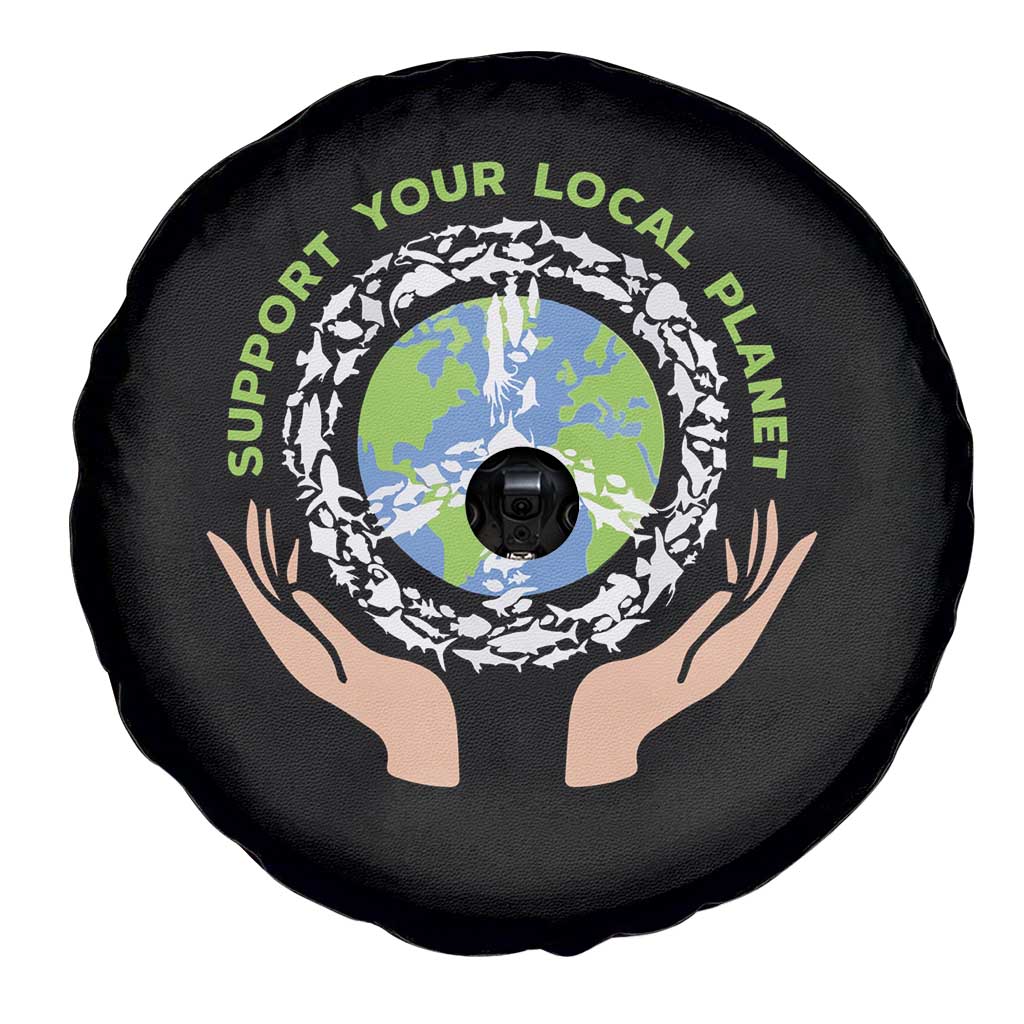 Earth Day Support Your Local Planet Spare Tire Cover Peace Sign Animals TS11 Print Your Wear