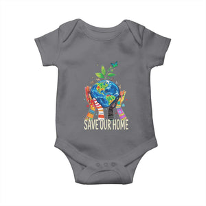 Save Our Home Animals Wildlife Conservation Earth Day Baby Onesie TS11 Charcoal Print Your Wear