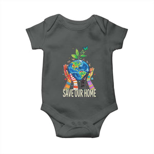 Save Our Home Animals Wildlife Conservation Earth Day Baby Onesie TS11 Dark Heather Print Your Wear
