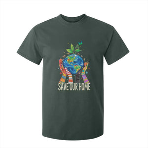 Save Our Home Animals Wildlife Conservation Earth Day T Shirt For Kid TS11 Dark Forest Green Print Your Wear