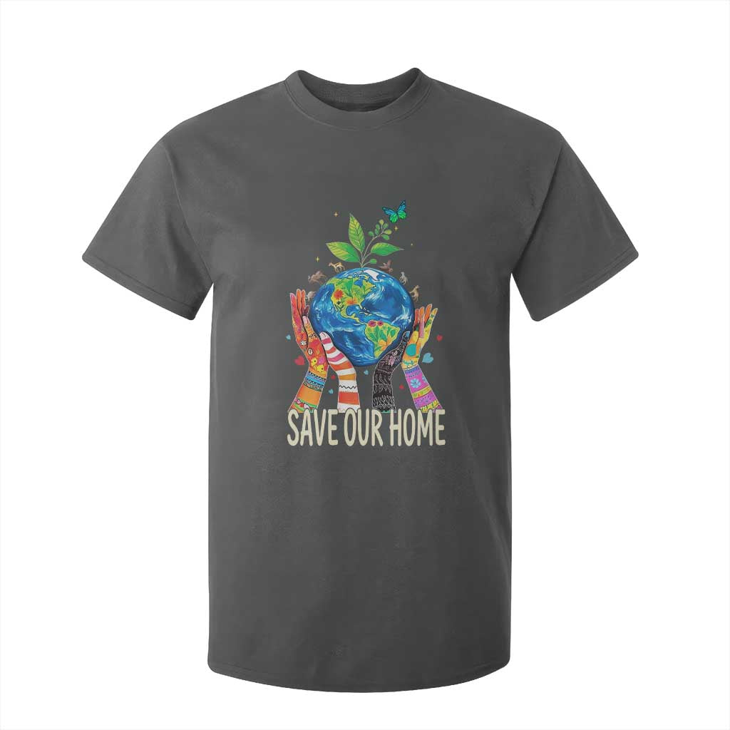 Save Our Home Animals Wildlife Conservation Earth Day T Shirt For Kid TS11 Dark Heather Print Your Wear