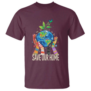 Save Our Home Animals Wildlife Conservation Earth Day T Shirt TS11 Maroon Print Your Wear