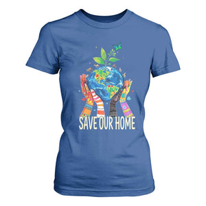 Save Our Home Animals Wildlife Conservation Earth Day T Shirt For Women TS11 Royal Blue Print Your Wear