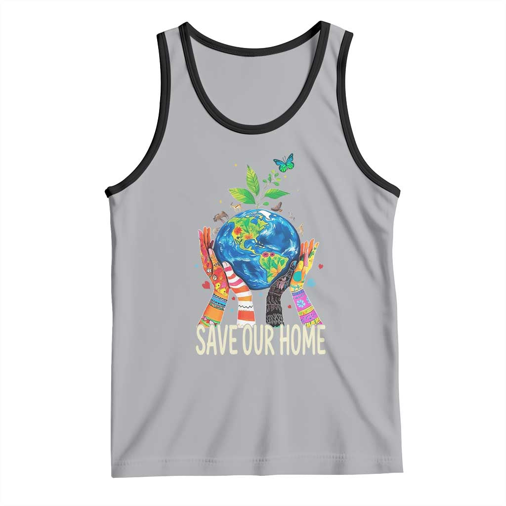 Save Our Home Animals Wildlife Conservation Earth Day Tank Top TS11 Athletic Heather Black Print Your Wear