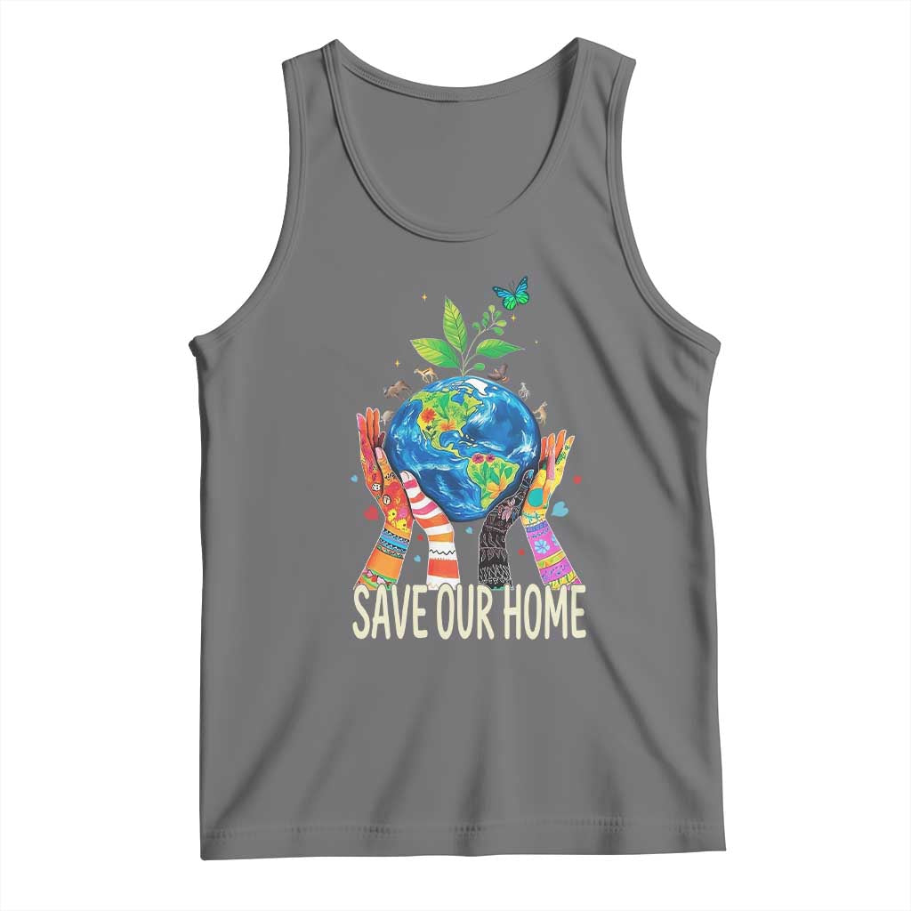 Save Our Home Animals Wildlife Conservation Earth Day Tank Top TS11 Black Heather Print Your Wear