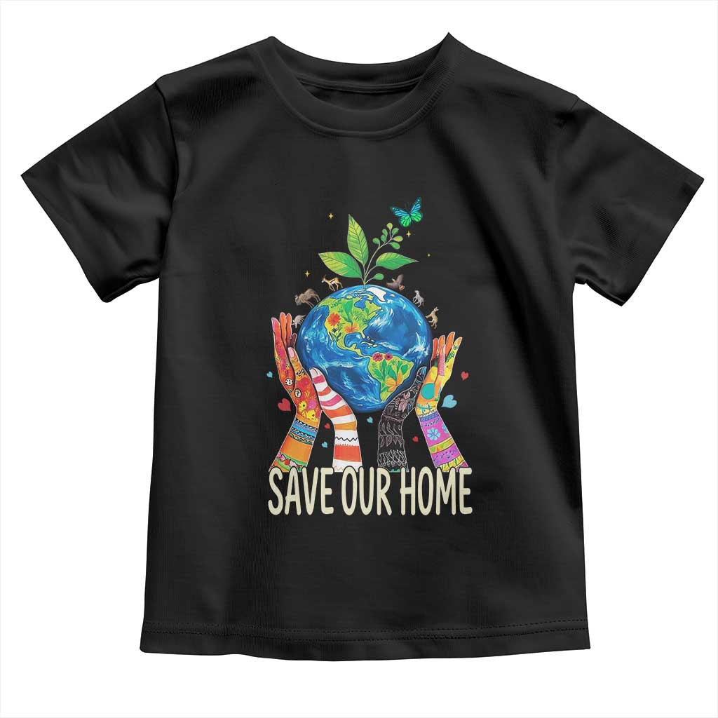 Save Our Home Animals Wildlife Conservation Earth Day Toddler T Shirt TS11 Black Print Your Wear