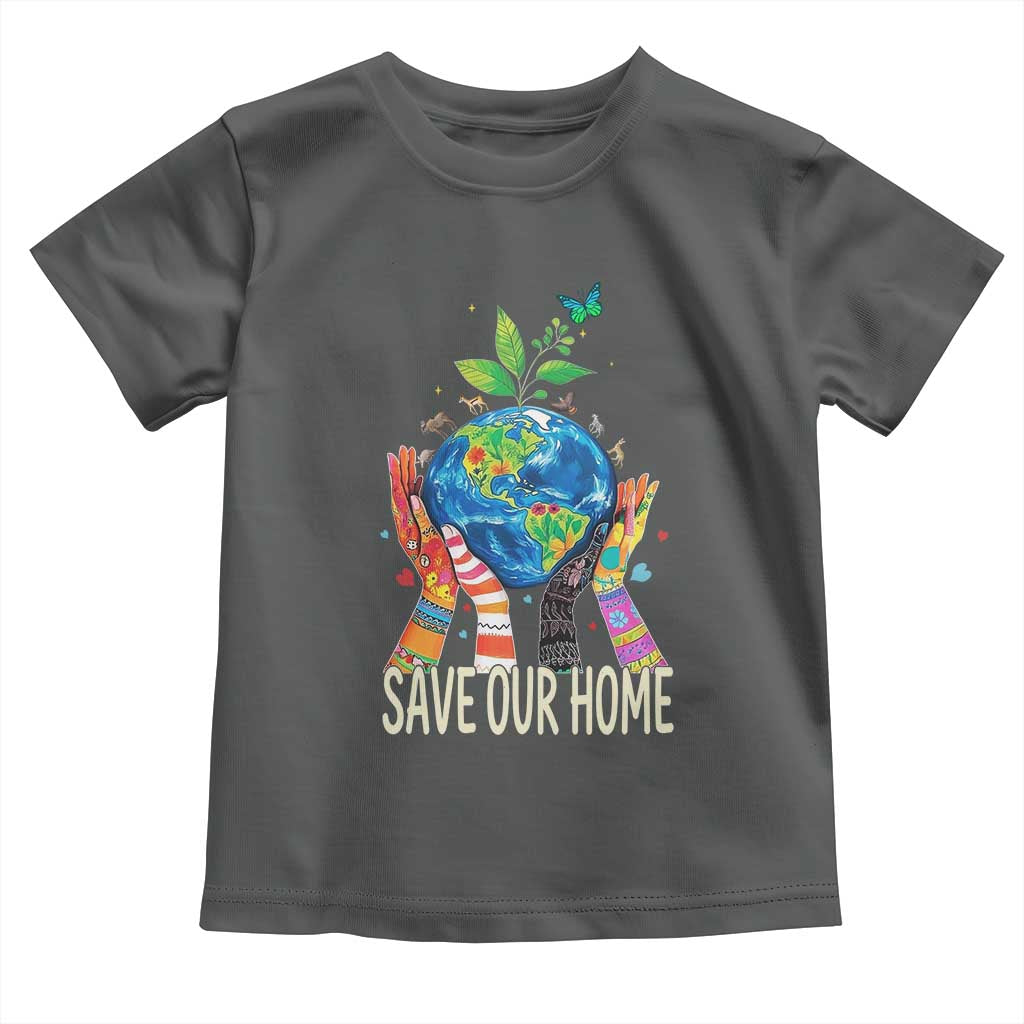 Save Our Home Animals Wildlife Conservation Earth Day Toddler T Shirt TS11 Dark Heather Print Your Wear