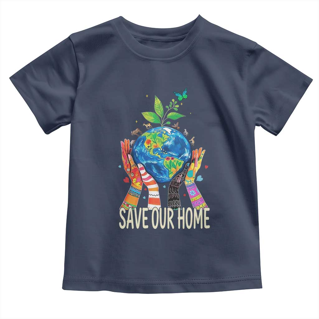 Save Our Home Animals Wildlife Conservation Earth Day Toddler T Shirt TS11 Navy Print Your Wear